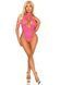 Мереживне тедді Leg Avenue Lace and net halter teddy One size Pink, глибокий виріз, халтер SX5010 фото 4