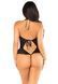 Боді з відкритою спиною та рюшами на стегнах Leg Avenue Lace Floral Lace Halter Teddy One Size, Black SX1755 фото 2