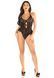 Боді з відкритою спиною та рюшами на стегнах Leg Avenue Lace Floral Lace Halter Teddy One Size, Black SX1755 фото 5
