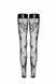 Панчохи без миска Noir Handmade F243 Tulle stockings with patterned flock embroidery, 3XL SX0160 фото 5