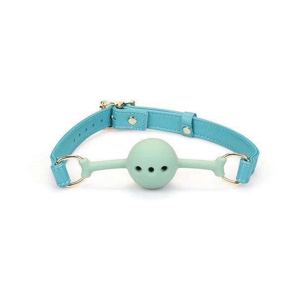 Кляп Liebe Seele Blue Lamb Leather Ball Gag with Velvet Lining SX4842 фото